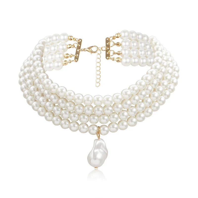 vintage pearl necklace multi strand pearl necklace - MERGE.DAY.1.FREESTYLE