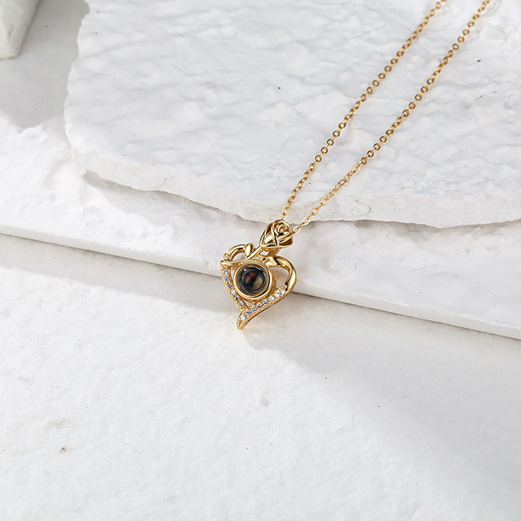 Love Rose with Customized PhotosProjection Necklace Pendant Jewelry For Lover Girlfriend - MERGE.DAY.1.FREESTYLE