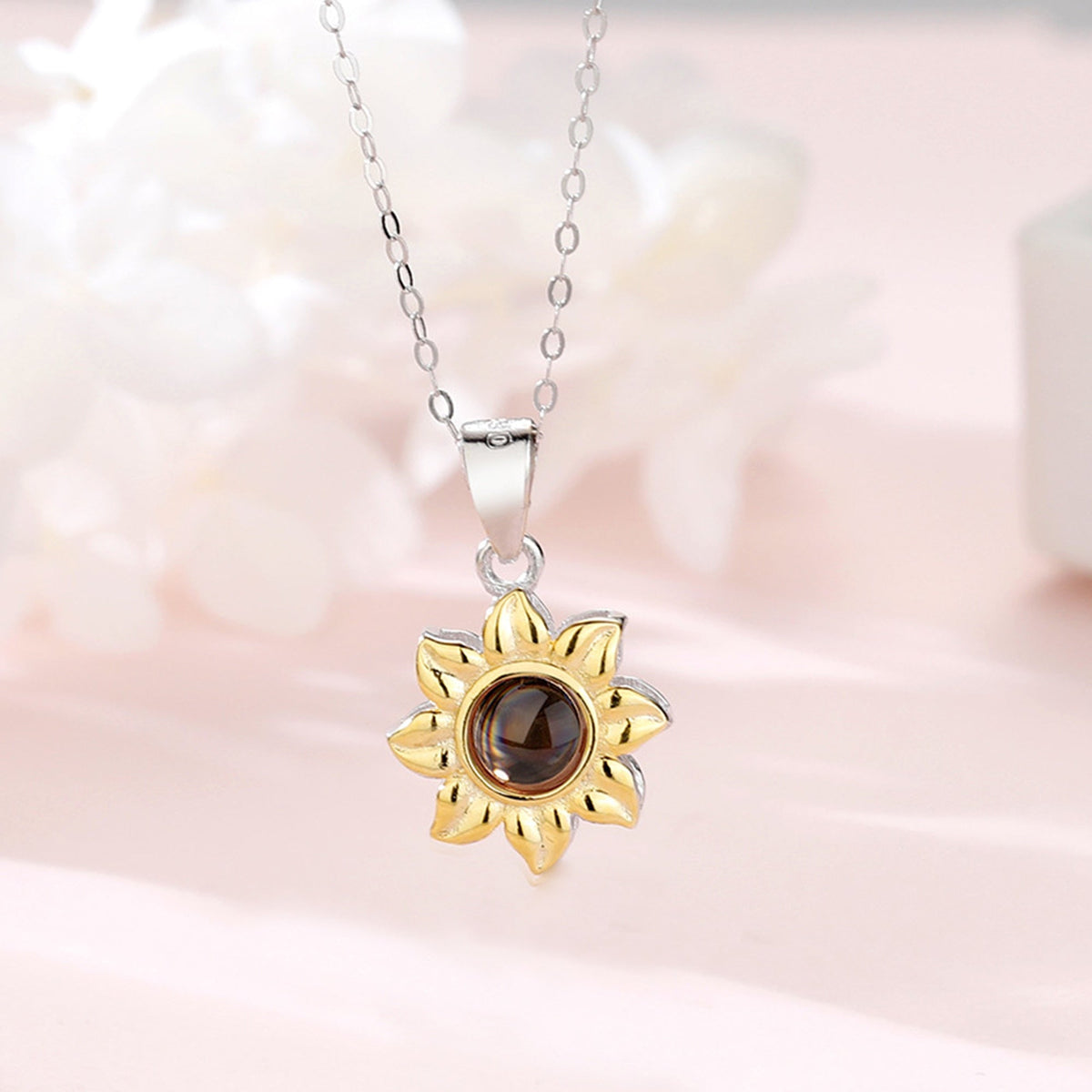 Custom SunFlower Projection Necklace Personalized Lover Keepsake Jewelry - MERGE.DAY.1.FREESTYLE