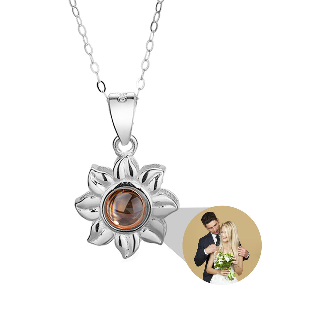 Custom SunFlower Projection Necklace Personalized Lover Keepsake Jewelry - MERGE.DAY.1.FREESTYLE