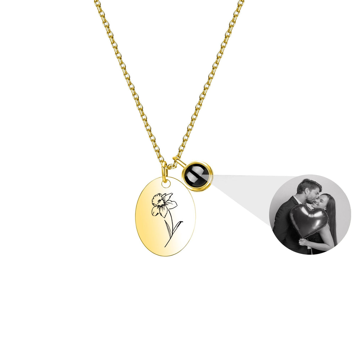 Customized projection necklace for birthday flowers and photos - MERGE.DAY.1.FREESTYLE