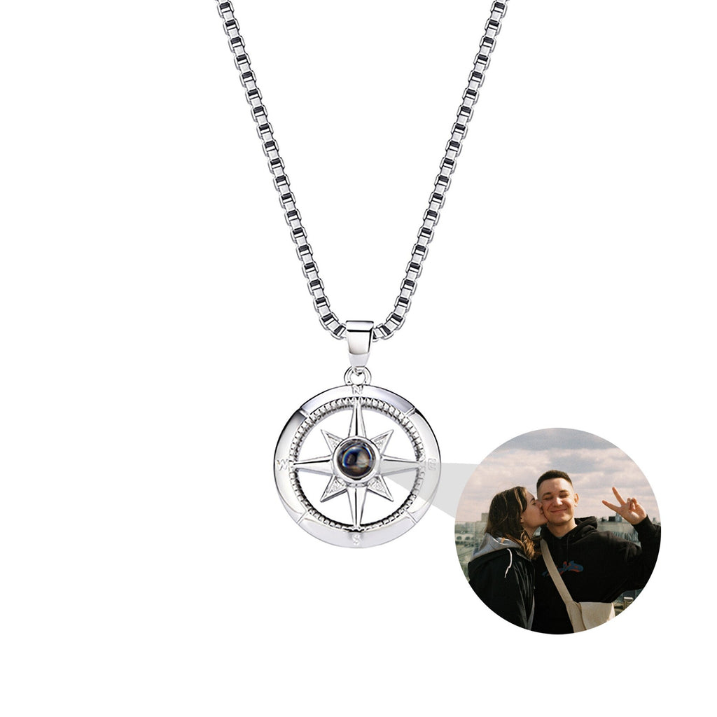 Photo customizable compassProjection Necklace Pendant Jewelry For Lover Girlfriend - MERGE.DAY.1.FREESTYLE