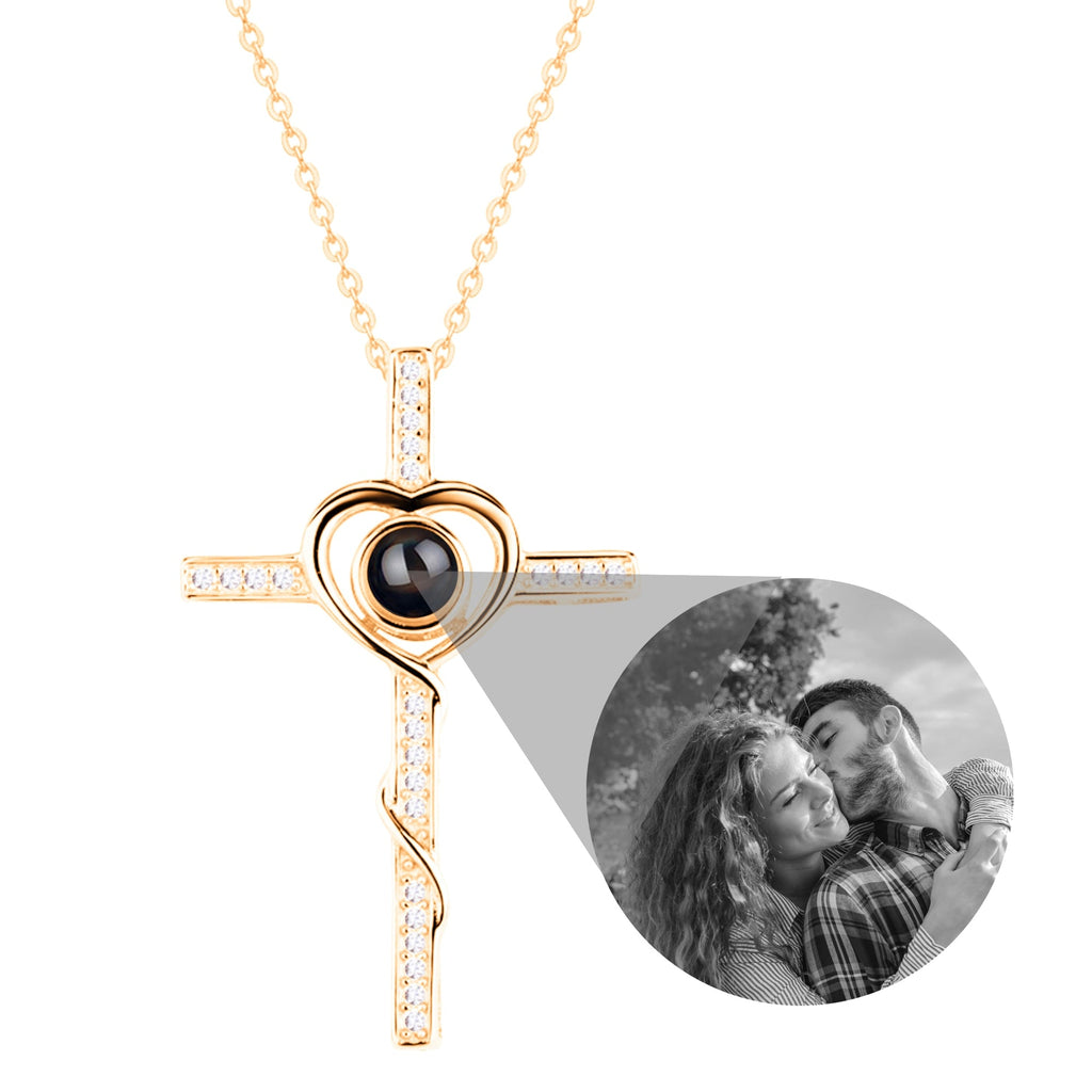 Personalized Name Custom Photo Cross Projection Necklace 925 Silver Necklace - MERGE.DAY.1.FREESTYLE