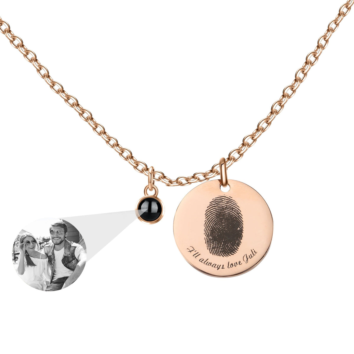 Fingerprint necklace with customizable photos Projection Necklace Pendant Jewelry - MERGE.DAY.1.FREESTYLE