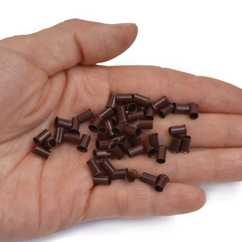 1000 Pcs Micro Ring Links Beads 3.4*6mm 3 Colors Flare Euro Lock Copper Tubes for I Tip Hair Extension Tools - MERGE.DAY.1.FREESTYLE