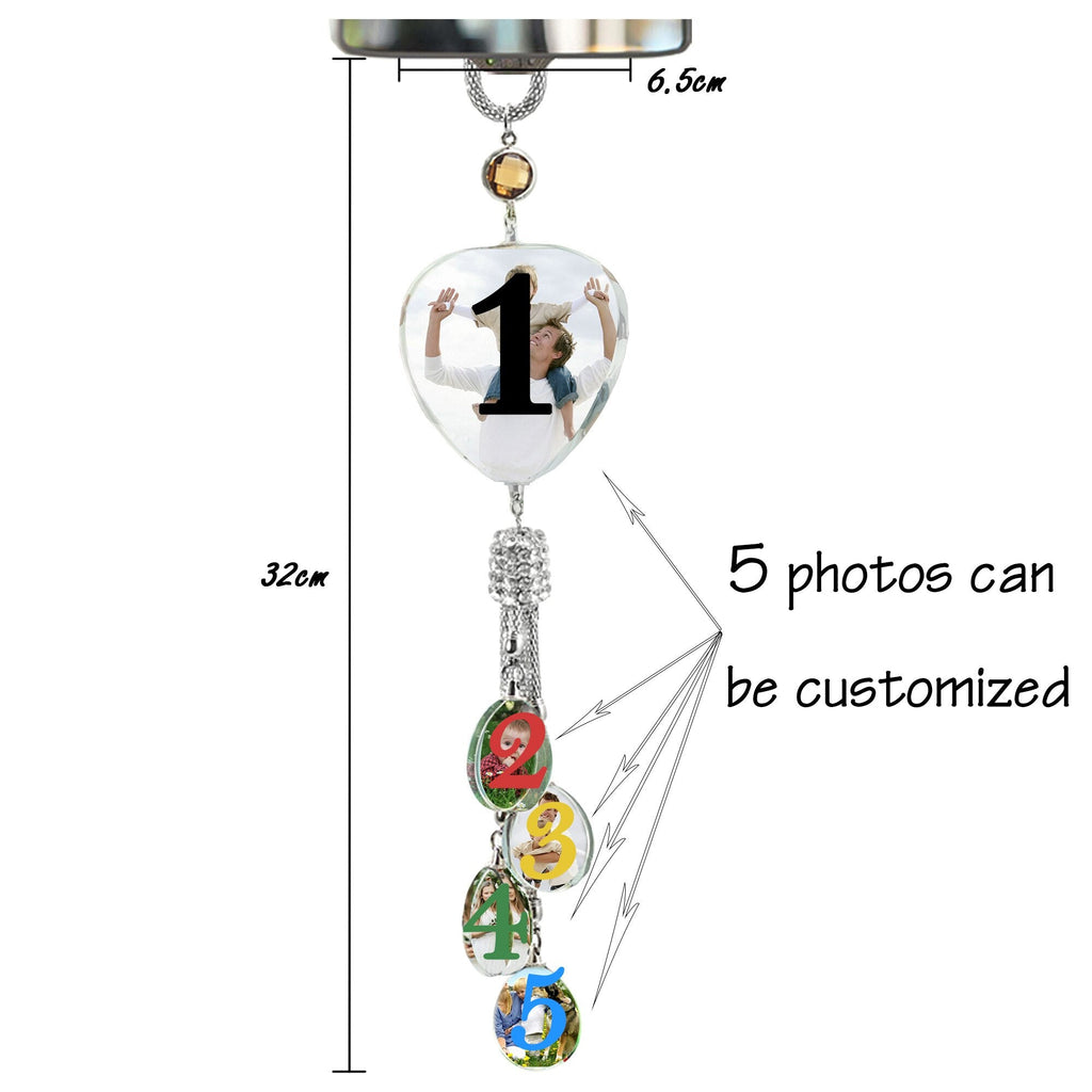 Customizable photos Car Rearview Mirror Hanging Ornament Artificial Crystal Styling - MERGE.DAY.1.FREESTYLE