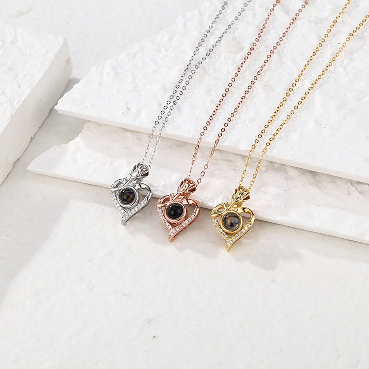 Love Rose with Customized PhotosProjection Necklace Pendant Jewelry For Lover Girlfriend - MERGE.DAY.1.FREESTYLE