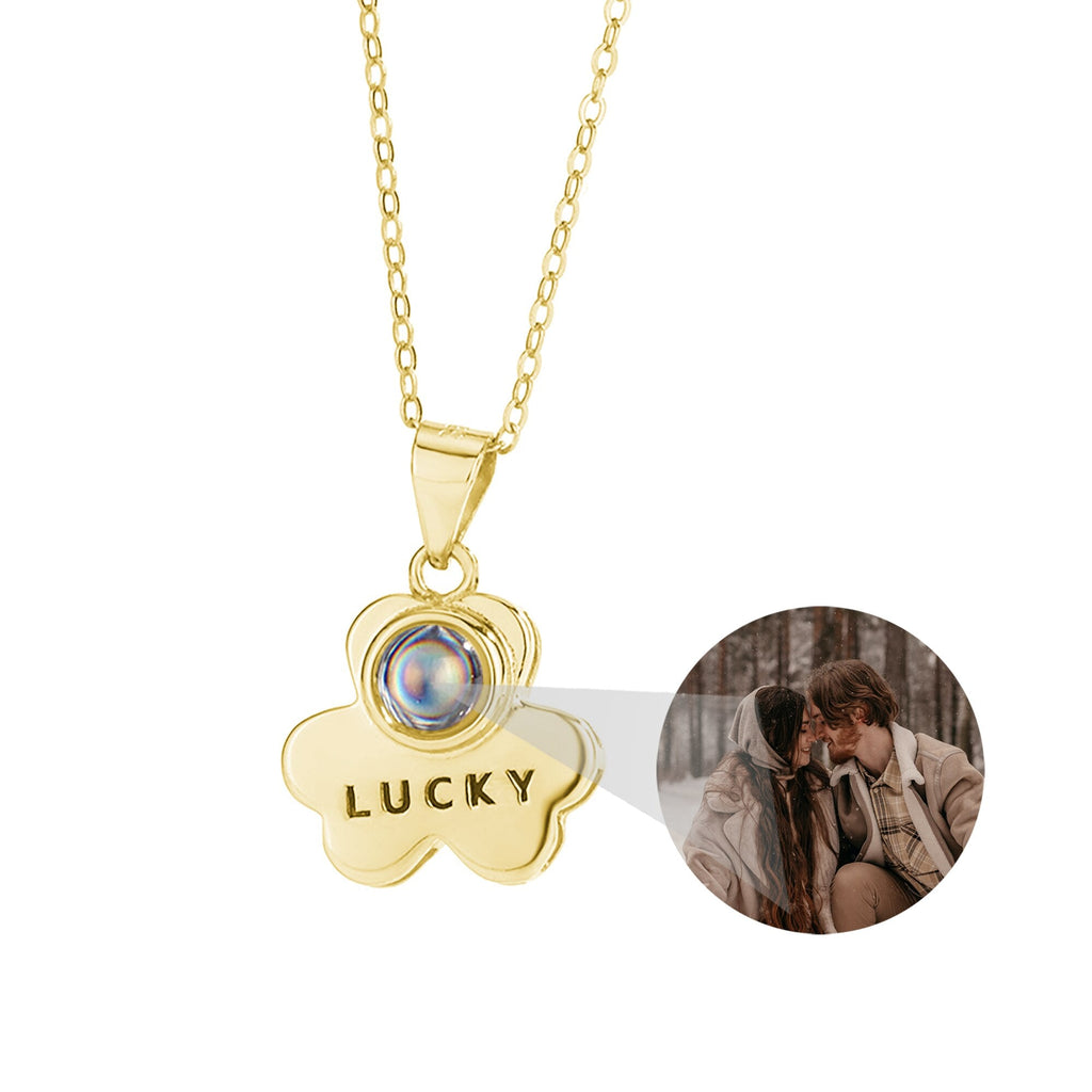 Customizable Photo Bear Projection Necklace Silver Shiny Necklace - MERGE.DAY.1.FREESTYLE