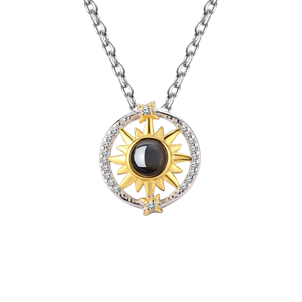 Customizable photo sunflower Projection Necklace Pendant Jewelry - MERGE.DAY.1.FREESTYLE