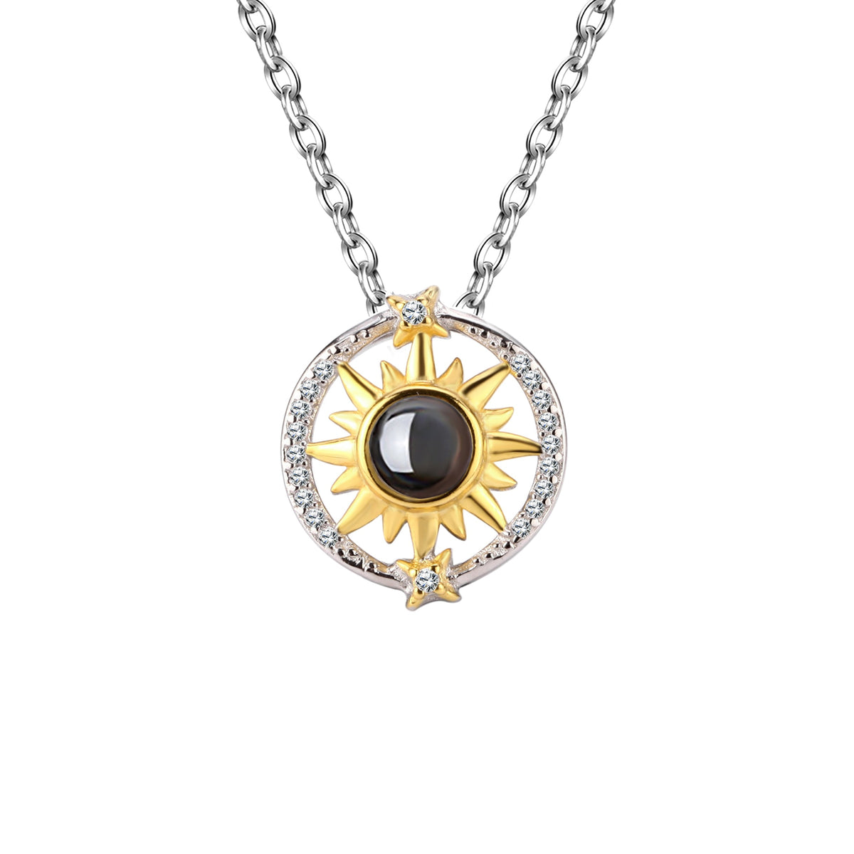 Customizable photo sunflower Projection Necklace Pendant Jewelry - MERGE.DAY.1.FREESTYLE