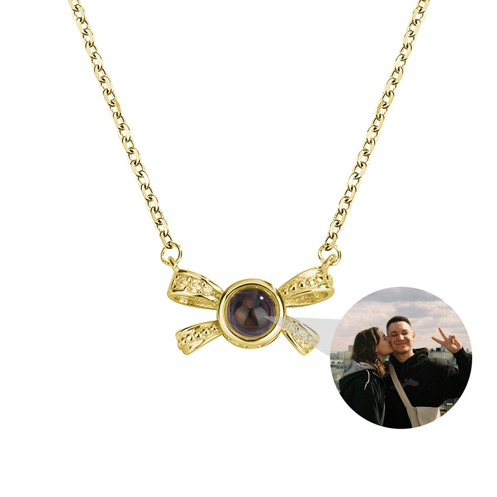 Customized photo bow necklace Projection Necklace Personality Photo Creative Pendant - MERGE.DAY.1.FREESTYLE