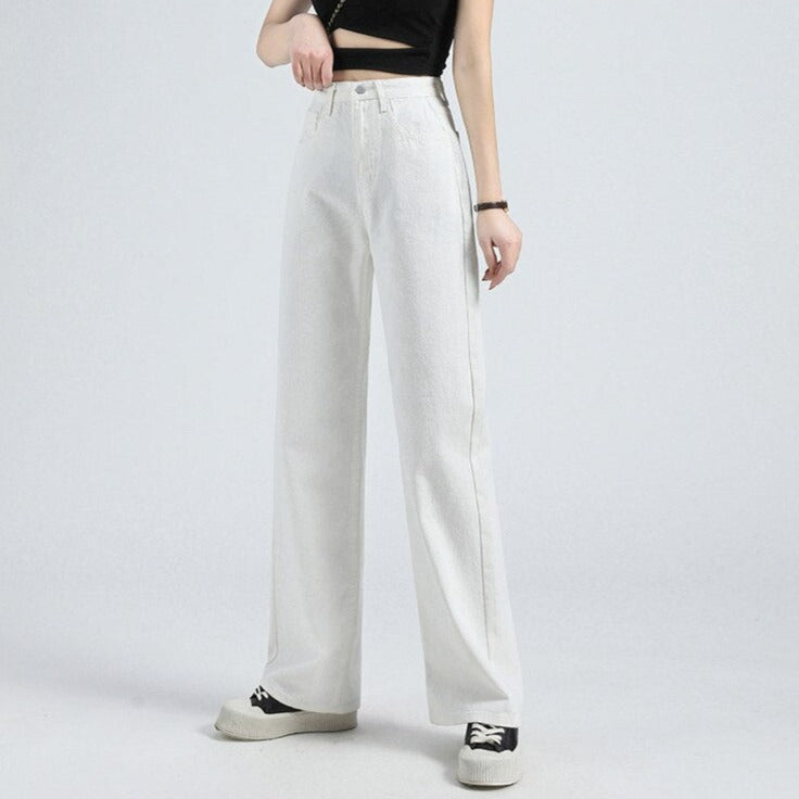 Spring Women Long Jeans Trousers Wide Leg Ladies Floor-Length Pants - MERGE.DAY.1.FREESTYLE