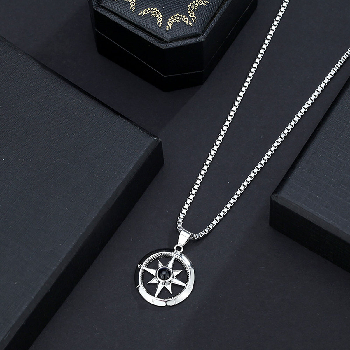 Photo customizable compassProjection Necklace Pendant Jewelry For Lover Girlfriend - MERGE.DAY.1.FREESTYLE