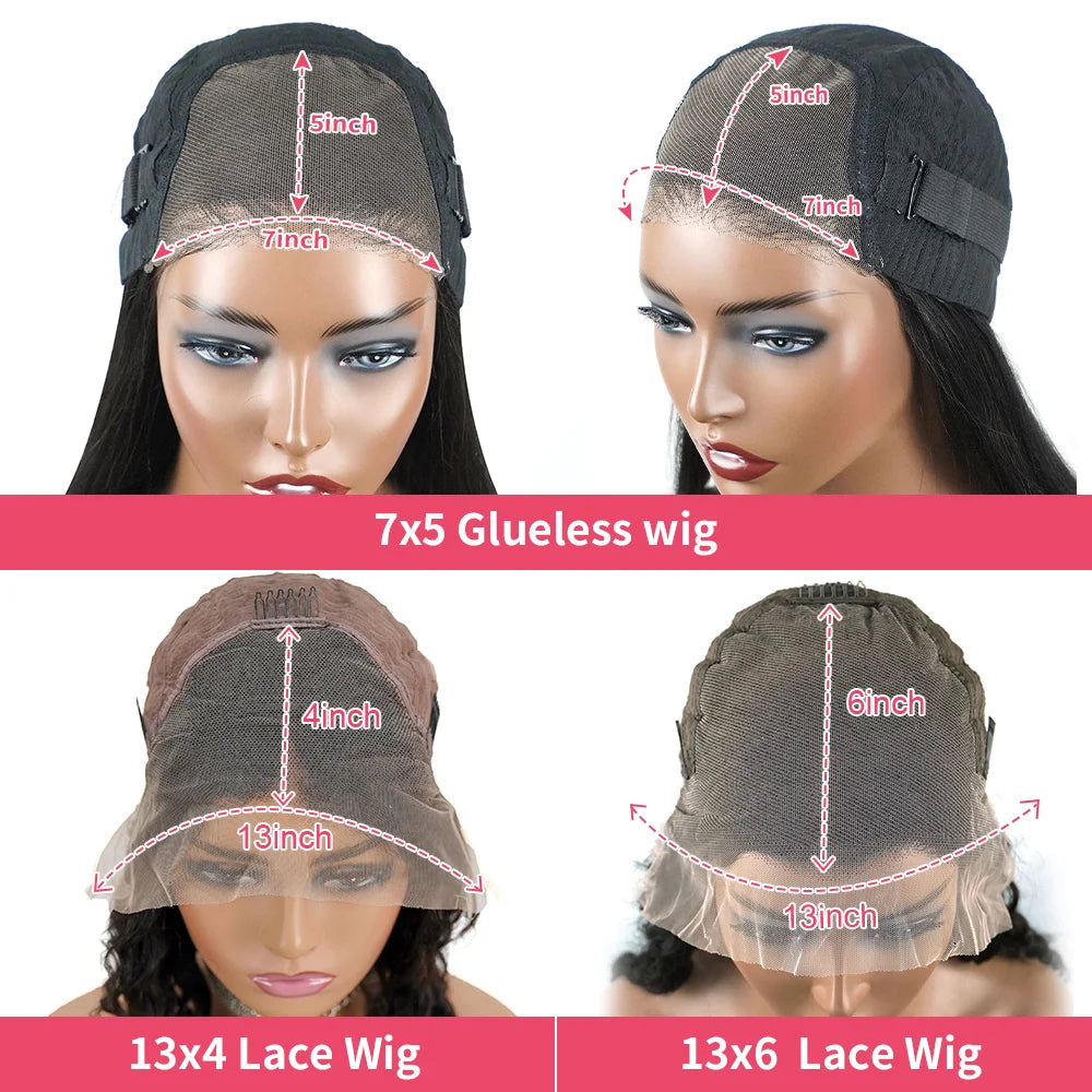 Yaki Straight Glueless Wig Human Hair Precut 7x5 13x6 HD Frontal Wigs Ready to Wear And Go Kinky Straight Lace Front Wig On Sale - MERGE.DAY.1.FREESTYLE