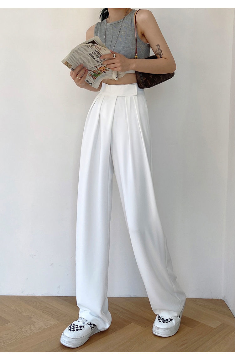 Casual Baggy Trousers Women Summer High-Waist Pants Loose Straight Mopping Pants - MERGE.DAY.1.FREESTYLE