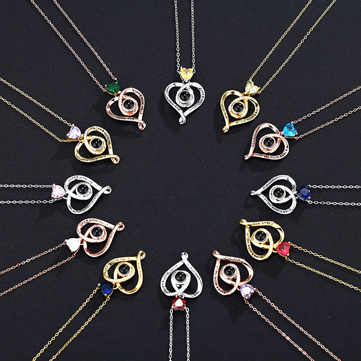 Love with customizable photosProjection Necklace Pendant Jewelry For Lover Girlfriend - MERGE.DAY.1.FREESTYLE