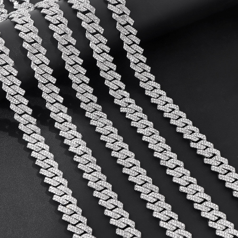 HipHop Prong Cuban Link Chain Necklace Bling Cuban Necklace Jewelry - MERGE.DAY.1.FREESTYLE