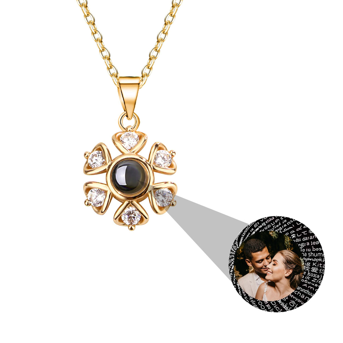 Snow projection necklace with customizable photos Projection Necklace - MERGE.DAY.1.FREESTYLE