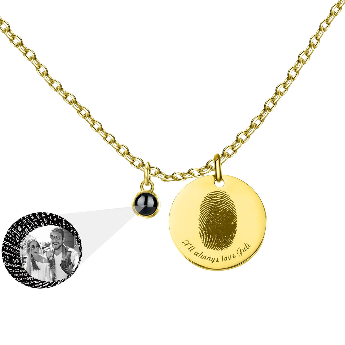 Fingerprint necklace with customizable photos Projection Necklace Pendant Jewelry - MERGE.DAY.1.FREESTYLE