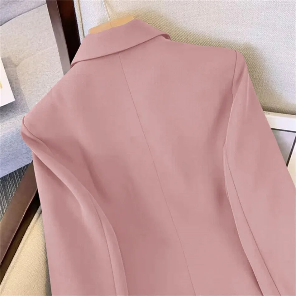 Jackets Blazer Woman Spring Autumn Solid Color Long Sleeve Tailored Collar - MERGE.DAY.1.FREESTYLE