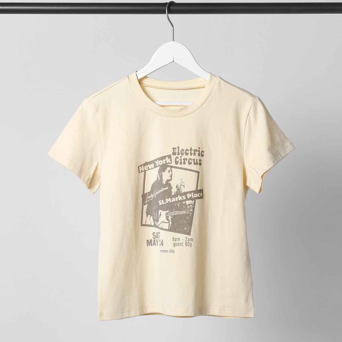 Guitar Crop Top Women Summer Round Neck Short Sleeve Cotton T Shirt Casual Streetwear Tshirt - MERGE.DAY.1.FREESTYLE
