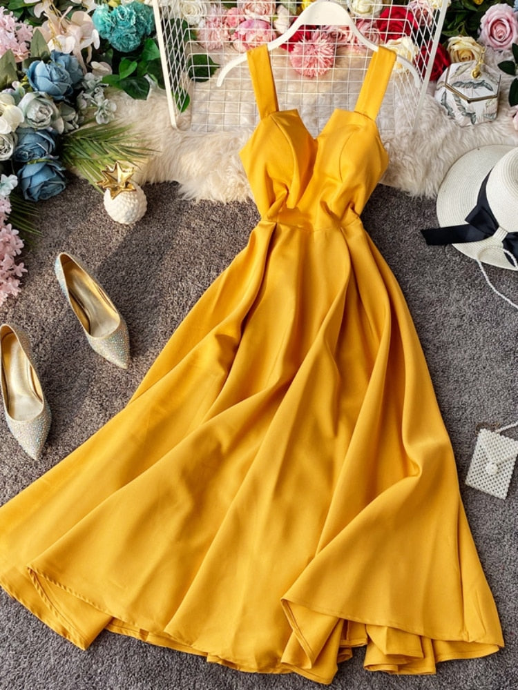 Vintage Long Dress Sexy Spaghetti Strap Backless Bandage Party Dress - MERGE.DAY.1.FREESTYLE