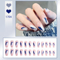 24Pcs/Box Charming Pink Flame Short Fake Nails press on Square Head Full Cover Detachable - MERGE.DAY.1.FREESTYLE