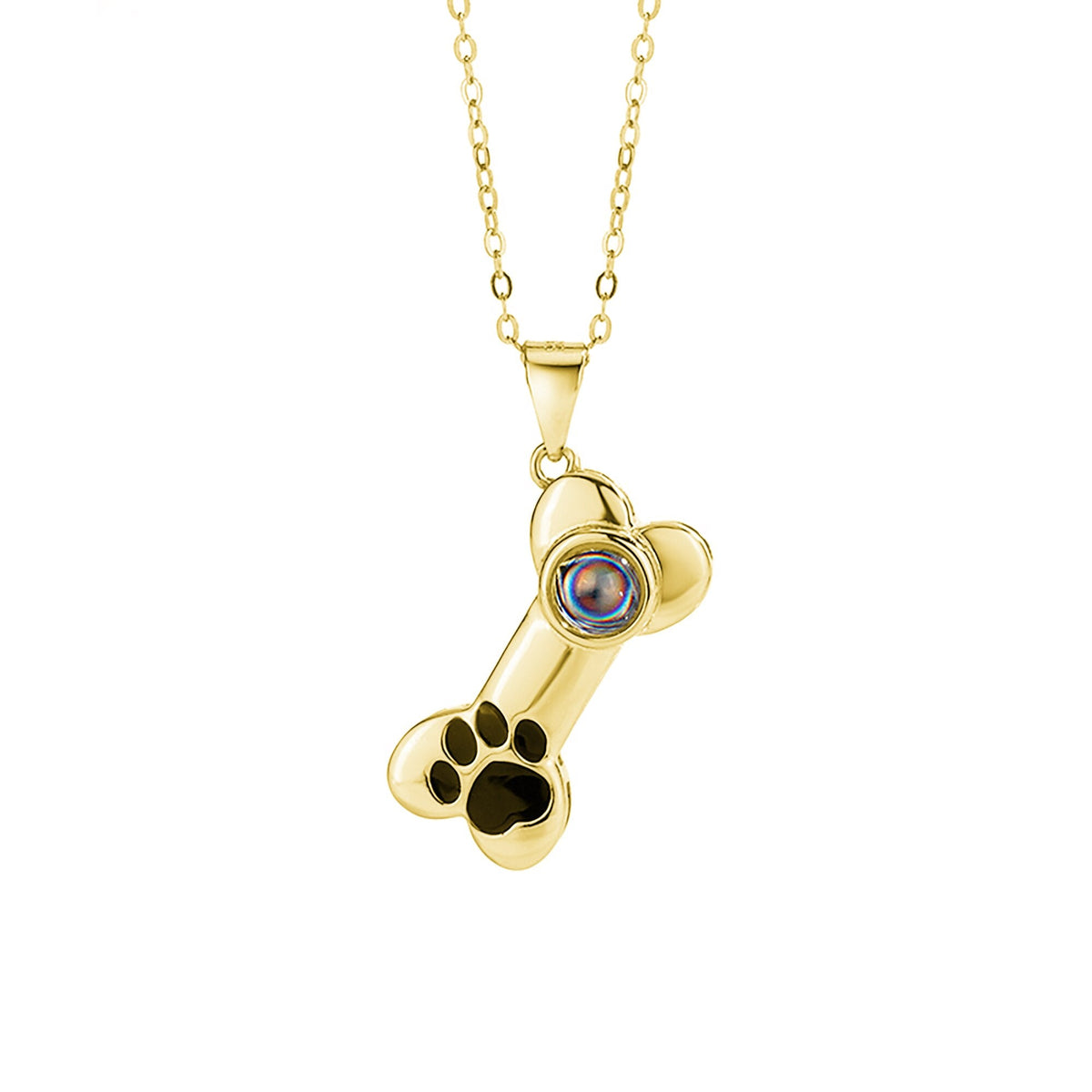 Customizable Photo Dog Bone Necklace Silver Shiny Dog Bone Chain Necklace - MERGE.DAY.1.FREESTYLE