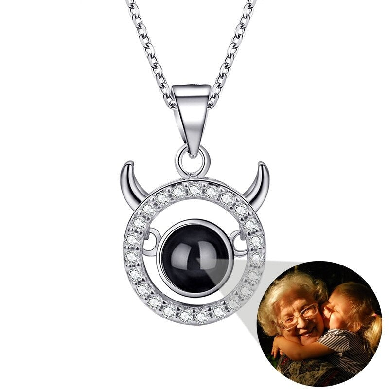 Photo Projection Necklace 12 Constellation Patterns Pendant Necklace - MERGE.DAY.1.FREESTYLE