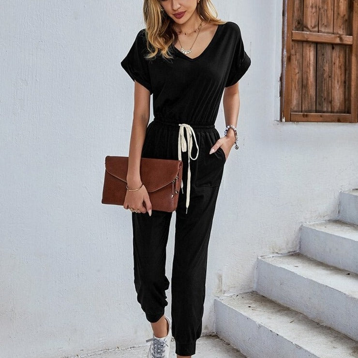 Sexy Casual Polyester Rompers Summer Women's 2022 High Waist Overalls Outfits Jumpsuit with Pocket - MERGE.DAY.1.FREESTYLE