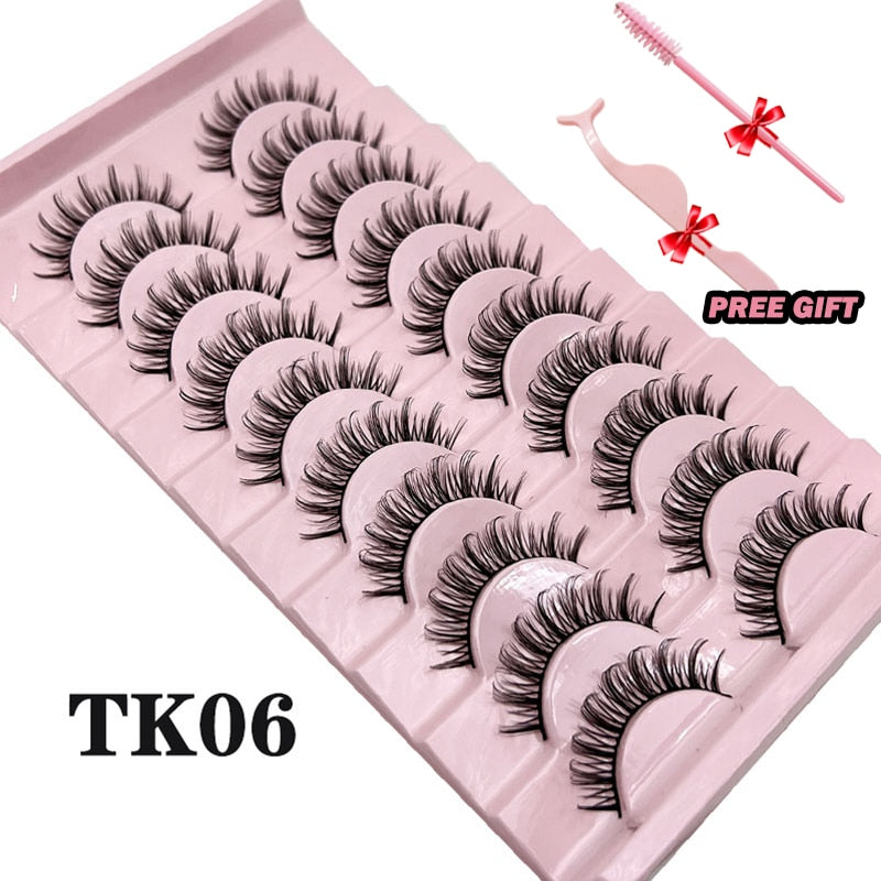 Strip Lashes 10-pairs Fluffy Mink Lashes 3D False Volume Eyelashes - MERGE.DAY.1.FREESTYLE