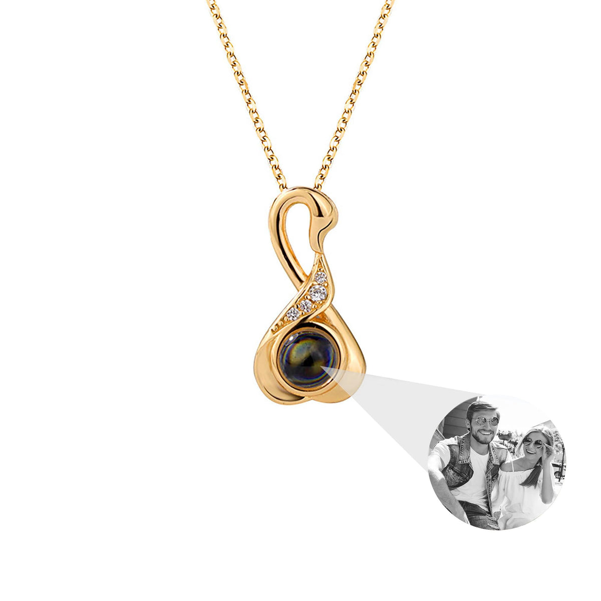Love Swan with Customized Photos Projection Necklace Pendant Jewelry - MERGE.DAY.1.FREESTYLE