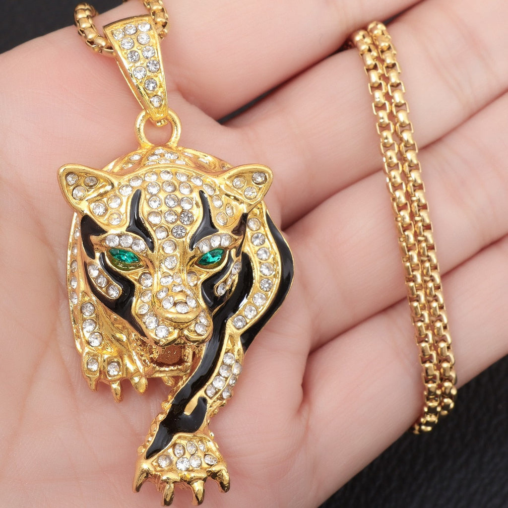 Hip Hop Fierce Shark Inlaid Zircon Pendant Charm Trend Necklace - MERGE.DAY.1.FREESTYLE