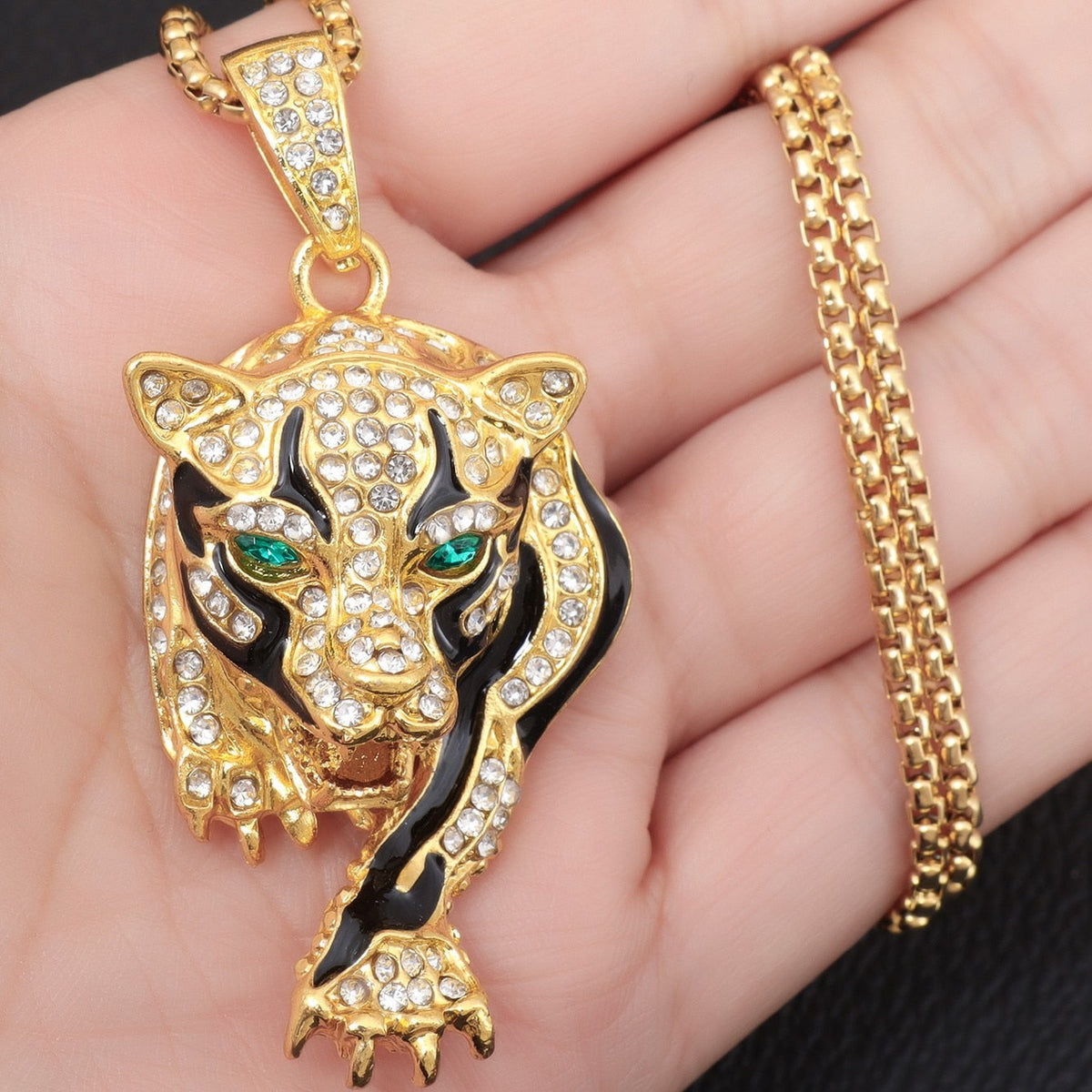 Hip Hop Fierce Shark Inlaid Zircon Pendant Charm Trend Necklace - MERGE.DAY.1.FREESTYLE