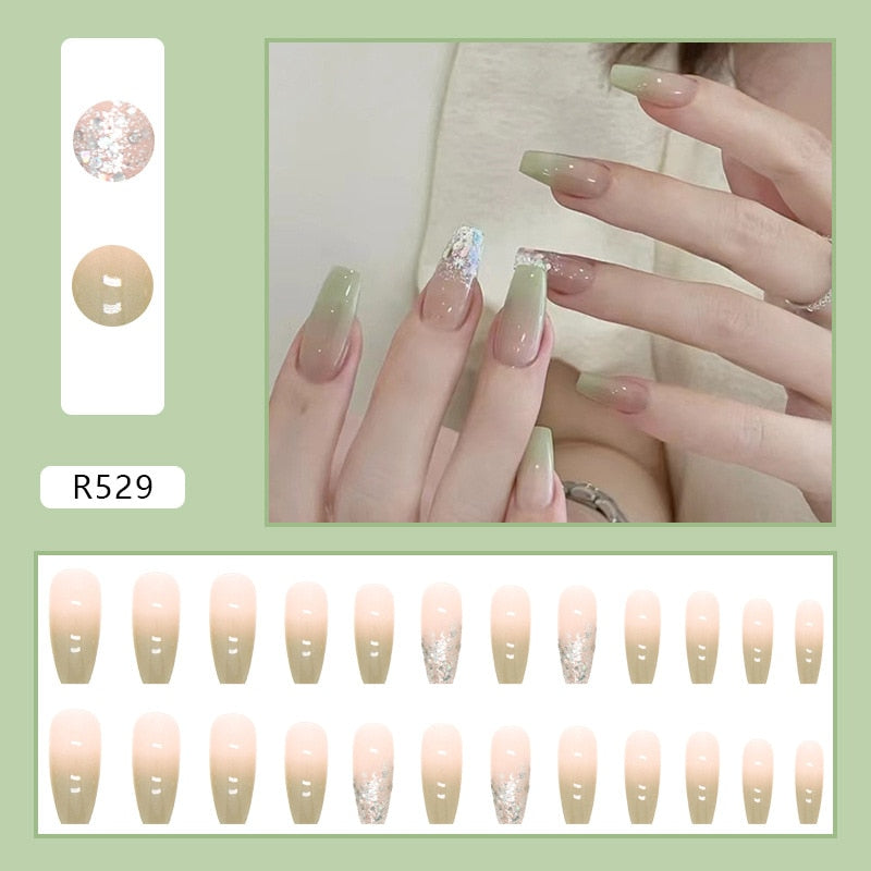 24Pcs/Box Charming Pink Flame Short Fake Nails press on Square Head Full Cover Detachable - MERGE.DAY.1.FREESTYLE