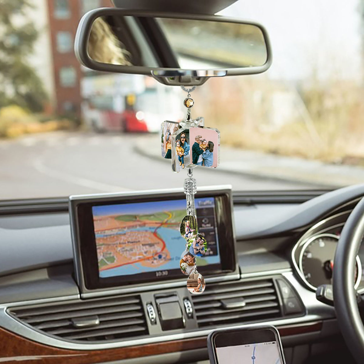 Customizable photo Car Rearview Mirror Pendant Car Interior Modeling Crystal Ball Ornaments - MERGE.DAY.1.FREESTYLE