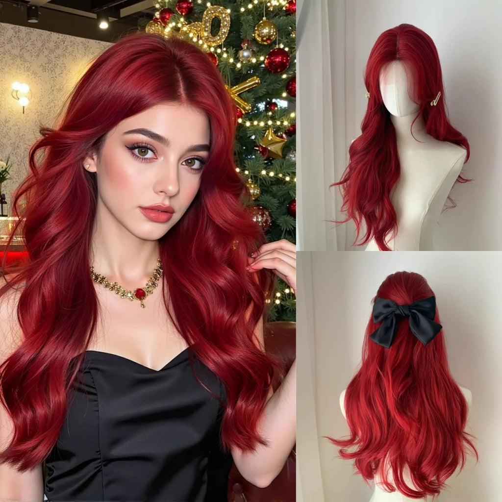 Platinum Blonde with White Highlight Dark Roots Synthetic Hair Wigs for Women Long Wavy Cosplay Daily Party Use Heat Resistant - MERGE.DAY.1.FREESTYLE