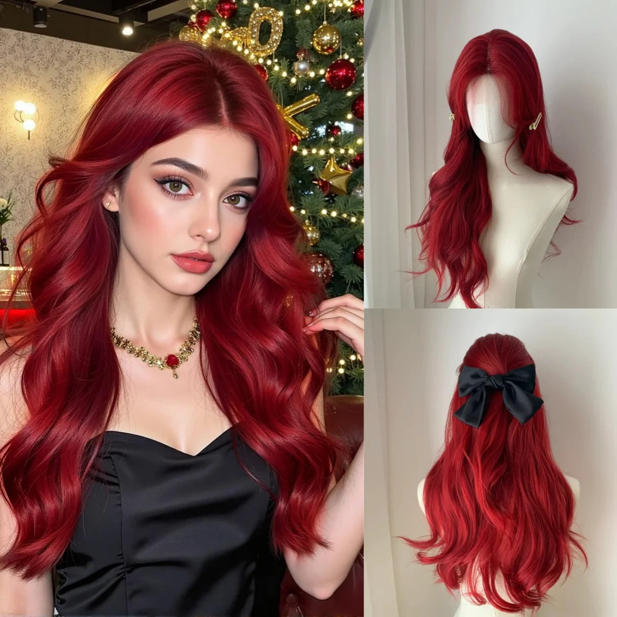 Platinum Blonde with White Highlight Dark Roots Synthetic Hair Wigs for Women Long Wavy Cosplay Daily Party Use Heat Resistant - MERGE.DAY.1.FREESTYLE