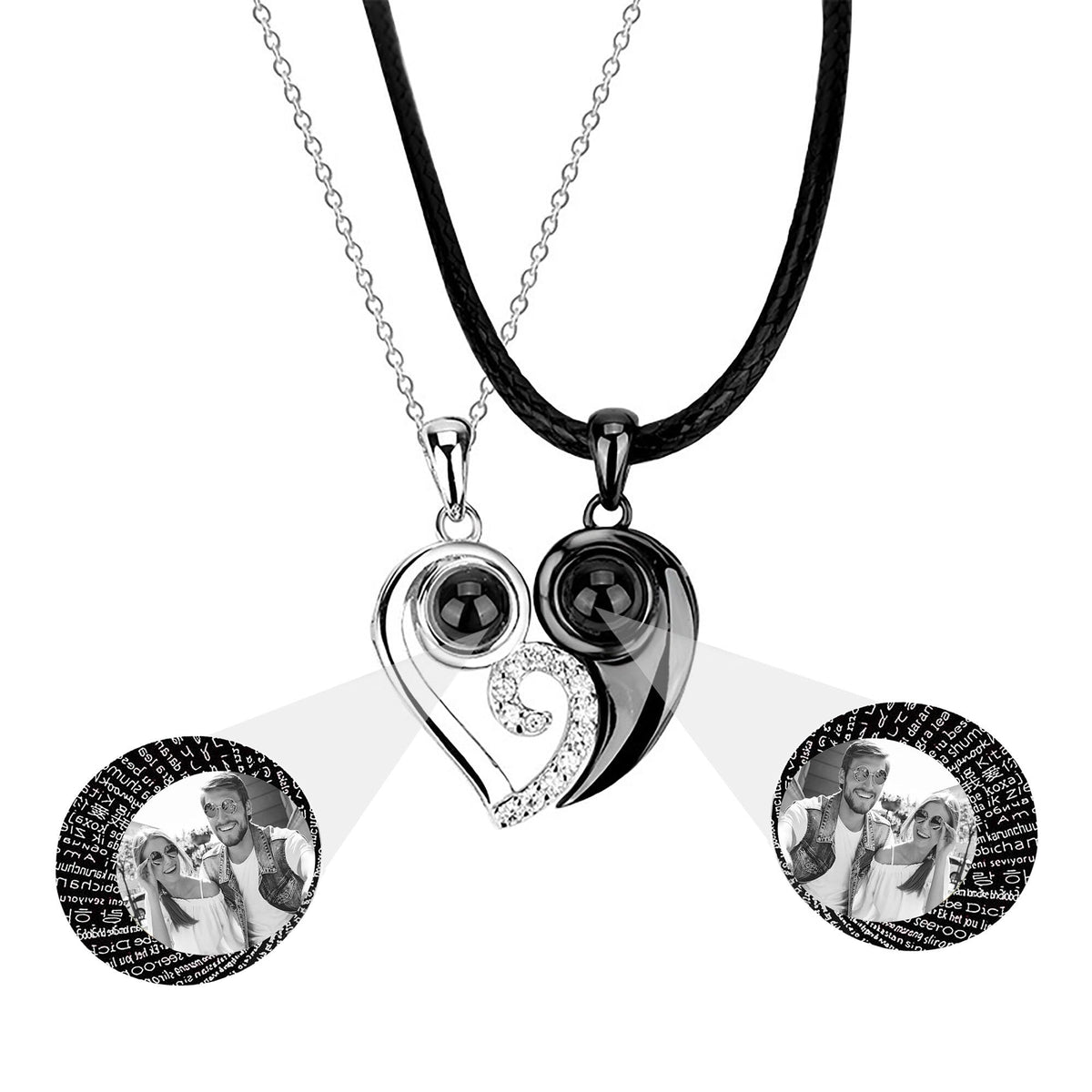 Customizable photoSet of Fashion Magnetic Heart Couple Necklace For Women Men - MERGE.DAY.1.FREESTYLE