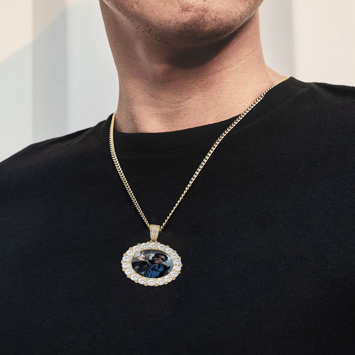 Customizable photoMen's Fashion Inlaid Exquisite Micro-dense Zircon Hip Hop Rock Party - MERGE.DAY.1.FREESTYLE