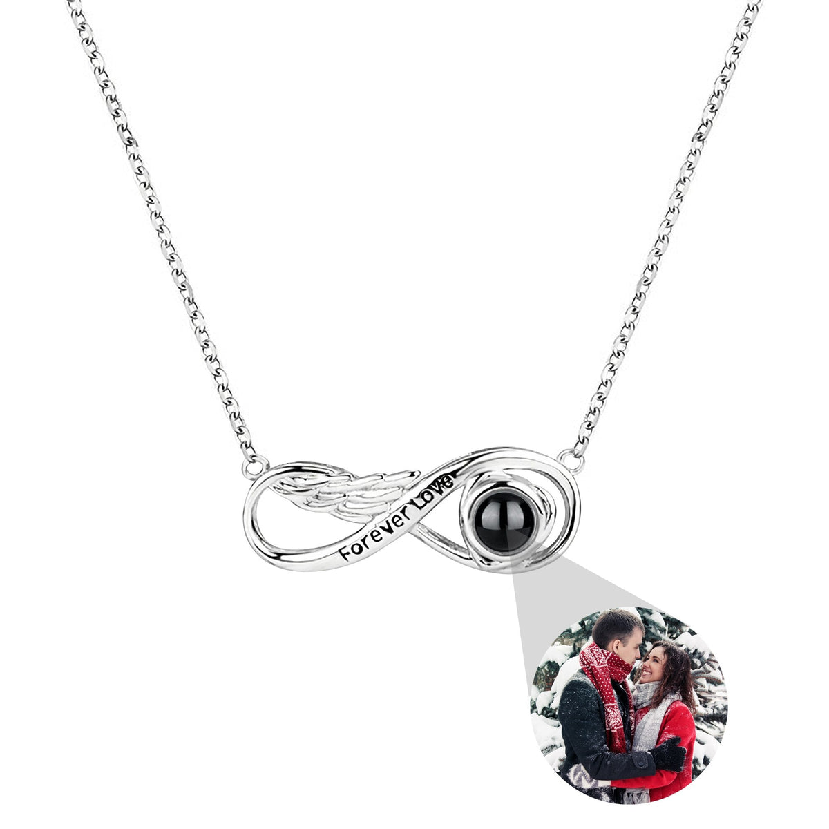 Angel wings with customizable photos Projection Necklace Pendant Jewelry - MERGE.DAY.1.FREESTYLE