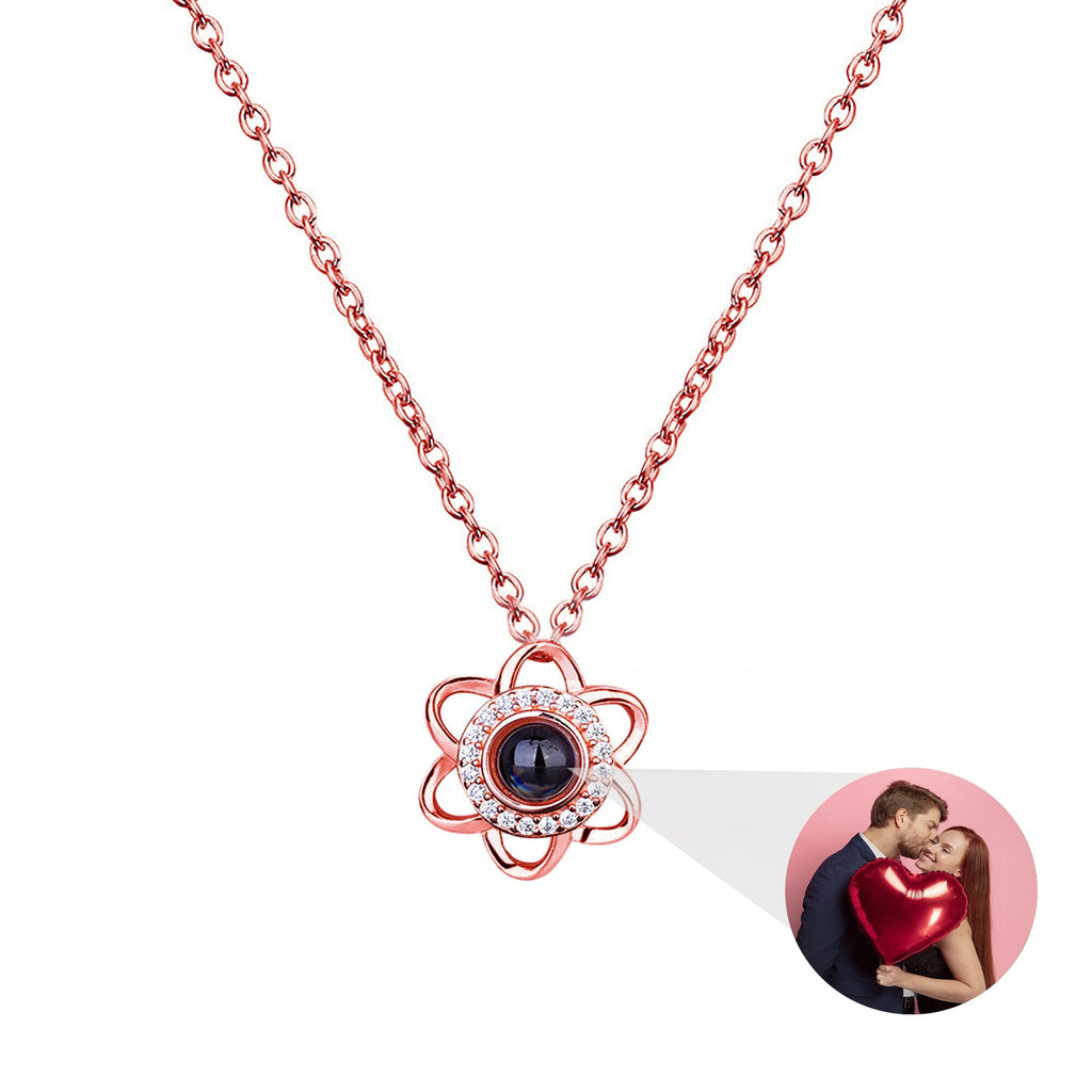 Flowers that can be customized for photosProjection Necklace Pendant Jewelry - MERGE.DAY.1.FREESTYLE