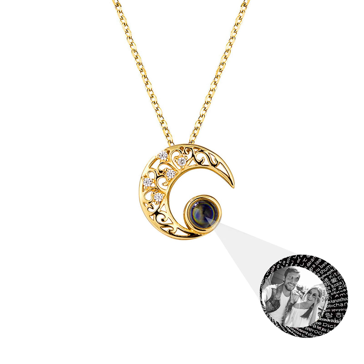 Custom Projection Photo Necklace Trendy Star Moon Necklace for Women Fashion Jewelry - MERGE.DAY.1.FREESTYLE