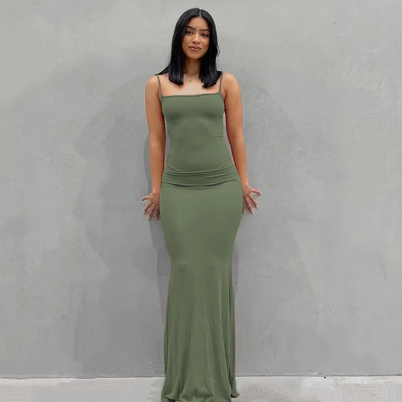 Satin Slip Sleeveless Backless Maxi Dress Women Y2K - MERGE.DAY.1.FREESTYLE