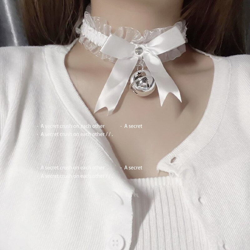 Bowknot Dark Girl Black Lace Choker Necklace Harajuku Punk Gothic Loli Cute Collar - MERGE.DAY.1.FREESTYLE
