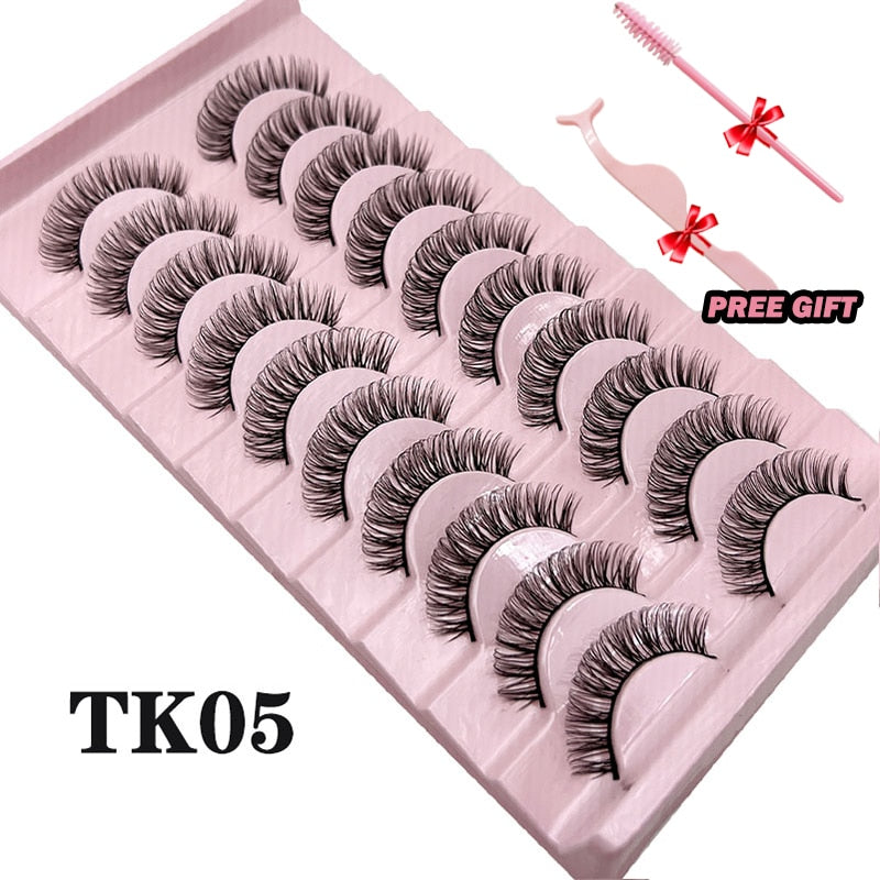 Strip Lashes 10-pairs Fluffy Mink Lashes 3D False Volume Eyelashes - MERGE.DAY.1.FREESTYLE