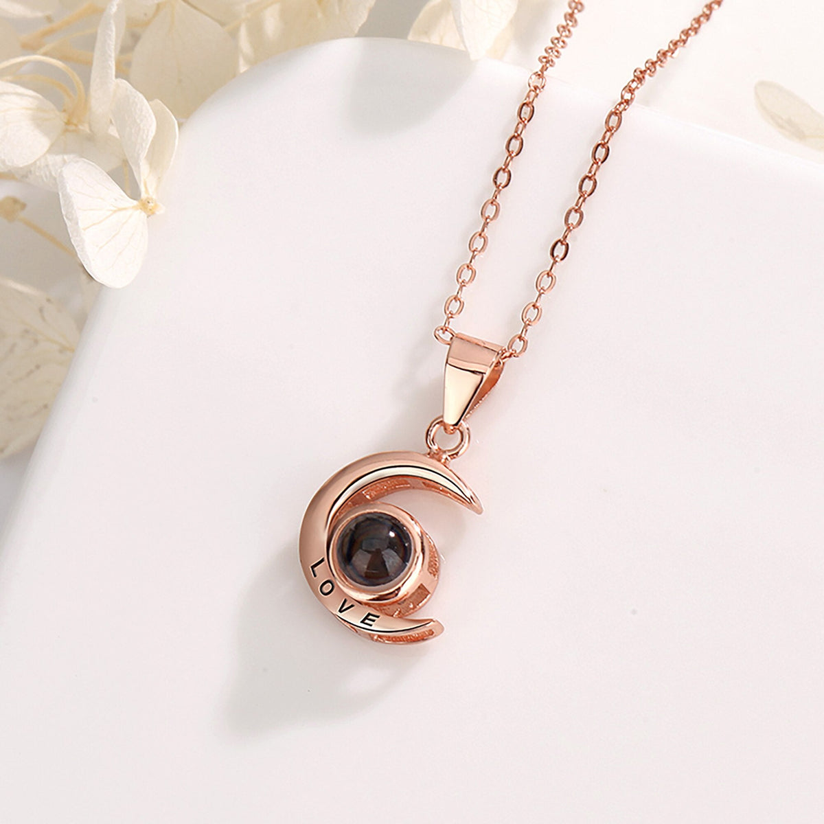 Personality Moon Necklace With Customizable Photo Romantic Gift - MERGE.DAY.1.FREESTYLE
