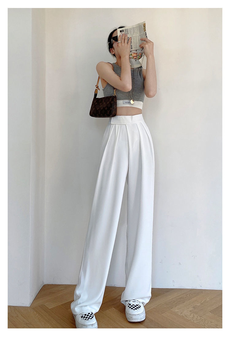 Casual Baggy Trousers Women Summer High-Waist Pants Loose Straight Mopping Pants - MERGE.DAY.1.FREESTYLE