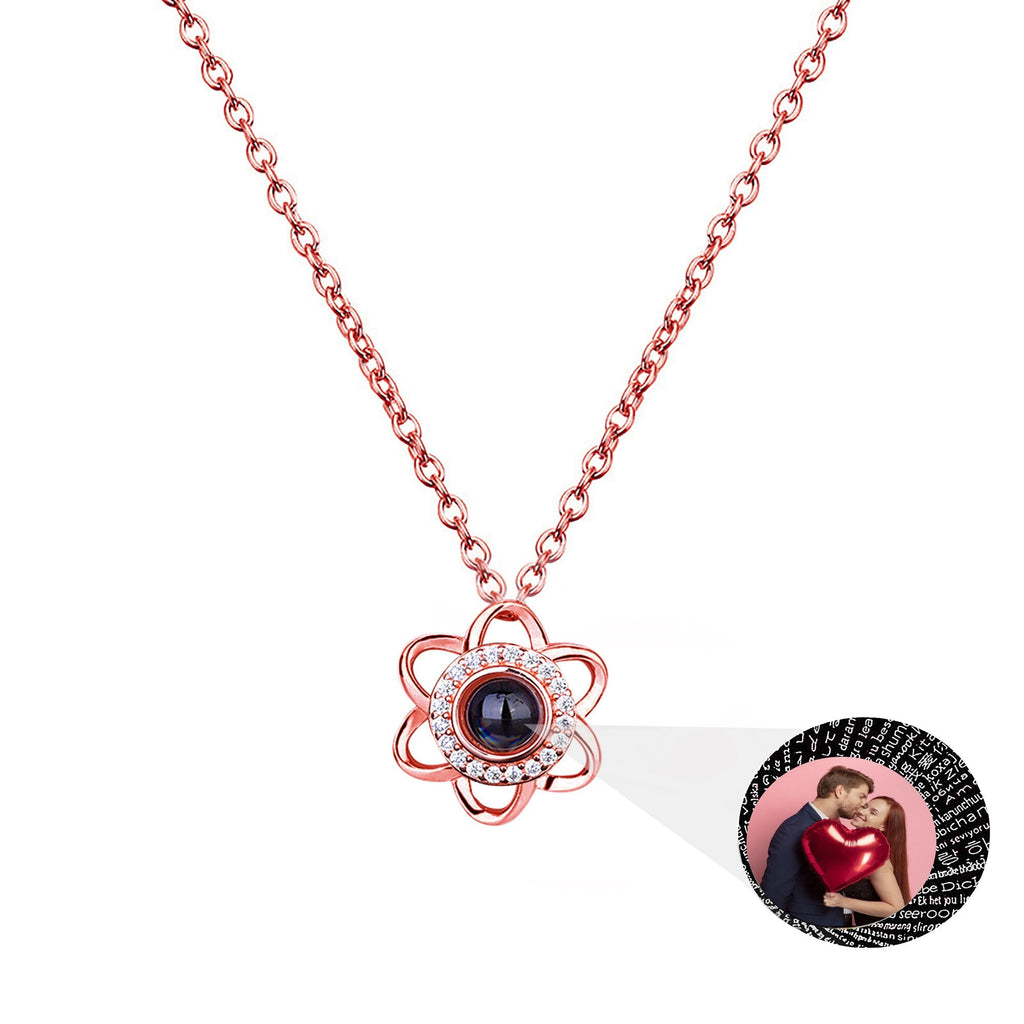 Flowers that can be customized for photosProjection Necklace Pendant Jewelry - MERGE.DAY.1.FREESTYLE