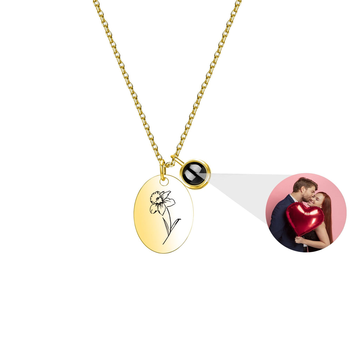 Customized projection necklace for birthday flowers and photos - MERGE.DAY.1.FREESTYLE